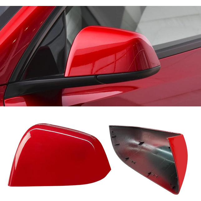 For Tesla Model Y Side Mirror Cover Left Driver Side Replacement | Red | Jaronx