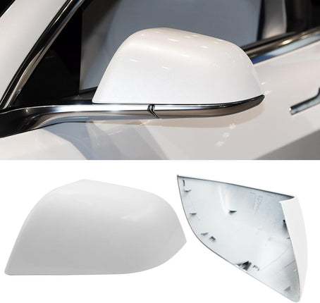 Jaronx Compatible with Tesla Model 3 Side Mirror Cover Replacement 2017 2018 2019 2020 2021 2022 2023, Driver Side Rear View Mirror Cover, Door Wing Mirror Cover Caps for Model 3 Accessories(White)