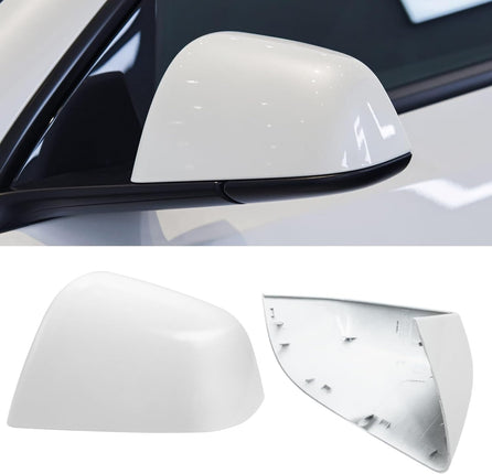 Jaronx Compatible with Tesla Model Y Side Mirror Cover Replacement 2020 2021 2022 2023, Left Driver Side Pearl White Rearview Mirror Cover, Door Wing Mirror Cover Cap for Tesla Model Y Accessories