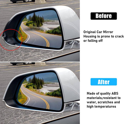 Jaronx Compatible with Tesla Model 3 Side Mirror Cover Housing 2017 2018 2019 2020 2021 2022 2023, Left Driver Side Rearview Mirror Frame, Door Wing Mirror Frame Cover Replacement Model 3 Accessories