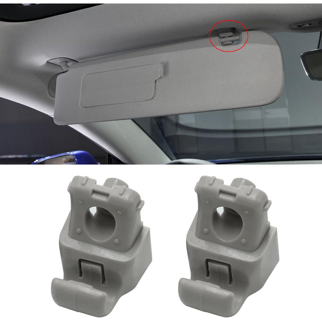 Jaronx Compatible with Tesla Model 3 Sun Visor Clips 2017 2018 2019 2020, 2PCS Interior Sun Visor Repair Clips Replacement, Grey Sun Visor Hook Retainer Clip for Tesla Model 3 Accessories 2017-2020