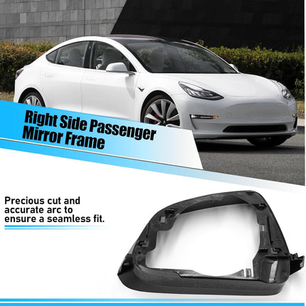 Jaronx Compatible with Tesla Model 3 Side Mirror Cover Housing 2017-2023, Right Passenger Side Rearview Mirror Frame, Door Wing Mirror Frame Cover Replacement for Tesla Model 3 Accessories