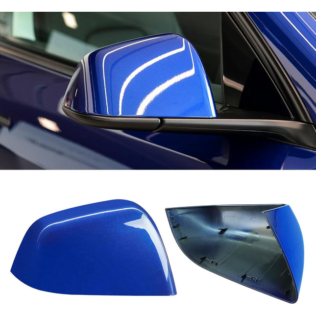 Jaronx Compatible with Tesla Model Y Side Mirror Cover Replacement 2020 2021 2022 2023 2024, Right Passenger SideBlue Rearview Mirror Cover, Door Mirror Cover Cap for Tesla Model Y Accessories