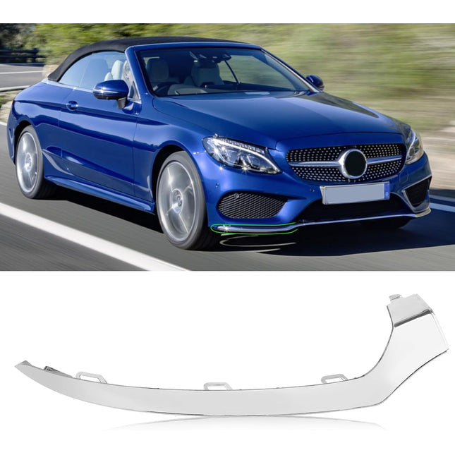 For Mercedes-Benz W205 Front Bumper Trim Molding 2015-2018, Right Front Bumper Lower Chrome Trim Replacement A2058851474 for Mercedes W205 C300 C400 C350 C63 AMG-LINE Sport Model
