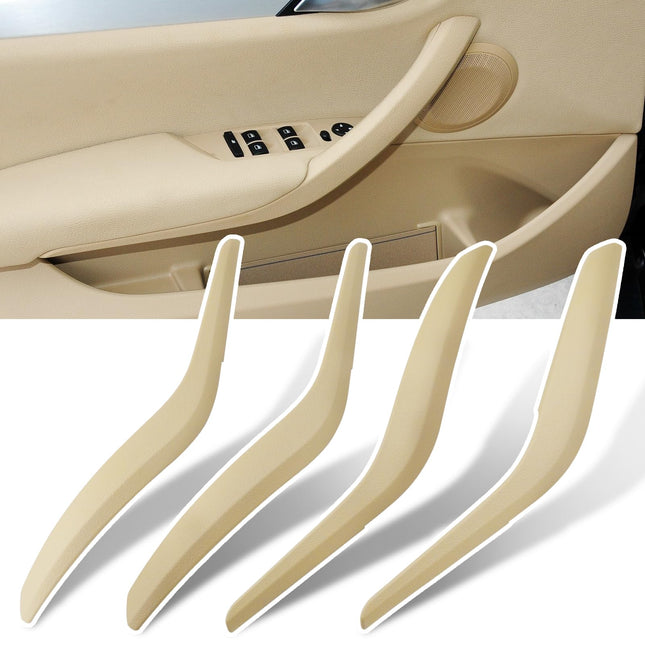 For BMW X1 Door Handle Cover Replacement for X1 E84 2008-2015, 4PCS Driver & Passenger Side Interior Door Grab Handle Trim Cover (Beige)| Jaronx