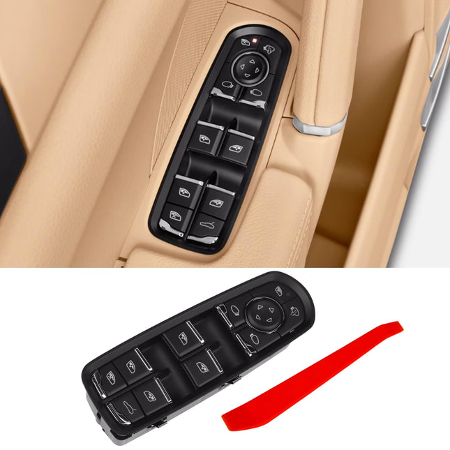 Porsche Driver Side Window Switch for Cayenne/Macan/Panamera, 7PP959858AEDML (15 Pins, Lane Assist), Master Power Window Control | Jaronx