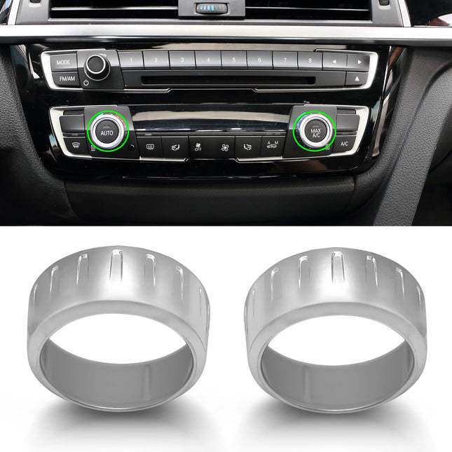 Chrome BMW AC Knob Ring Covers 1-4 X1 X2 | Jaronx