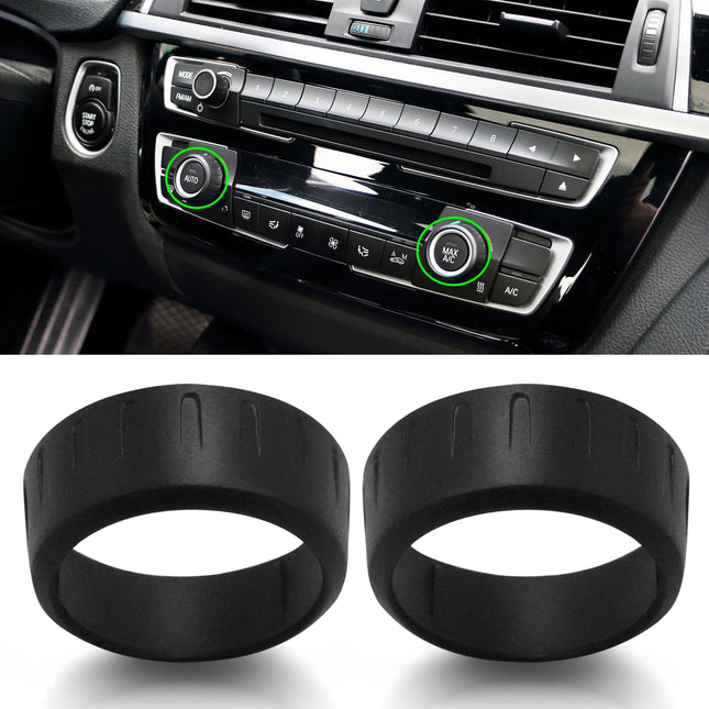 Matte-Black BMW AC Knob Ring Covers 1-4 X1 X2 | Jaronx