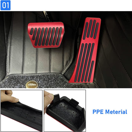 Modified For BMW Gas Pedal and Brake Pedal Covers - A Model Red