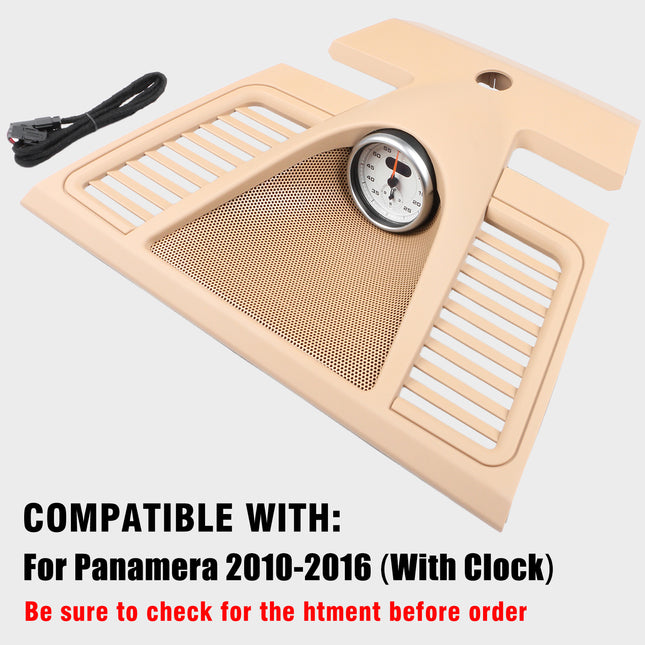 Dashboard Clock Cover for Panamera 2010‑2016, Instrument Panel Trim 97055215101 Upper Beige Dash Clock Housing Replacement (White stopwatch)| Jaronx