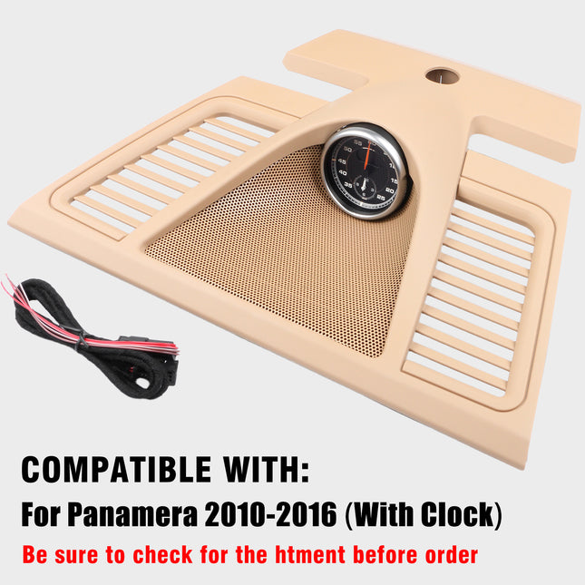 Dashboard Clock Cover for Panamera 2010‑2016, Instrument Panel Trim 97055215101 Upper Beige Dash Clock Housing Replacement (Black stopwatch)| Jaronx