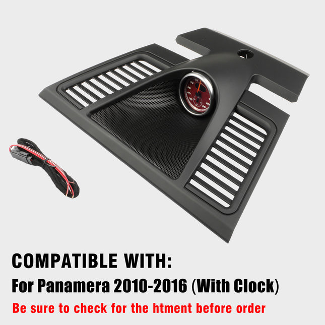 Dashboard Clock Cover for Panamera 2010‑2016, Instrument Panel Trim 97055215101 Upper Black Dash Clock Housing Replacement (Red stopwatch)| Jaronx