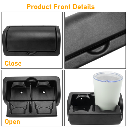 Rear Seat Console Cup Holder for Infiniti QX56/QX80 & Nissan Armada | 2012-2019,Black | Jaronx