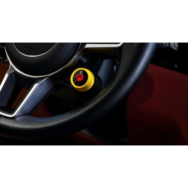 Jaronx for Porsche Steering Wheel Drive Mode Knob, Driving Mode Dial Cover Compatible with Cayenne 2017-2023,Panamera 2017-2020,Macan 2017-2021,911 2017-2018,718 2017-2023 (Speed Yellow)