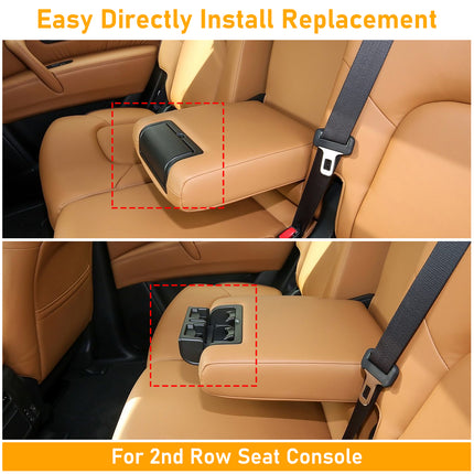 Rear Seat Console Cup Holder for Infiniti QX56/QX80 & Nissan Armada | 2012-2019,Black | Jaronx