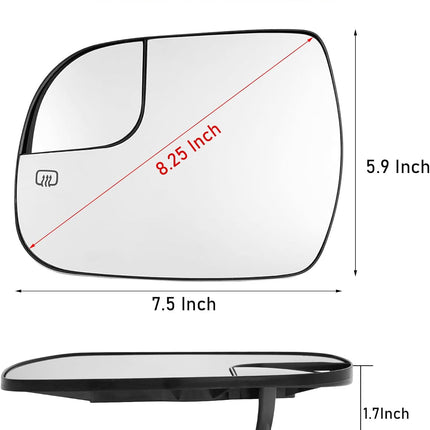 Toyota Sienna Left Driver Side Power Heated Mirror Glass| Jaronx