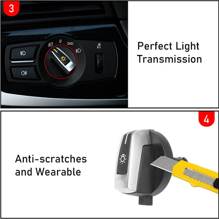 Jaronx Compatible with BMW Headlight Control Knob, Upgraded Head Light Switch Konb Button, Headlampe Switch Knob Replacement Headlights Control Knob for 5 F10 F11, 6 F12 F13, 7 F01 F02, X3 F25, X4 F26