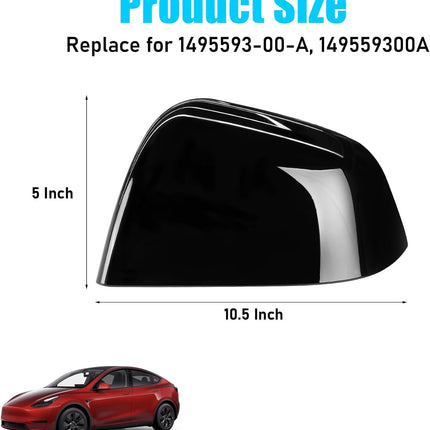 Jaronx Compatible with Tesla Model Y Side Mirror Cover Replacement 2020 2021 2022 2023, Left Driver Side Black Rearview Mirror Cover, Door Wing Mirror Cover Cap for Tesla Model Y Accessories