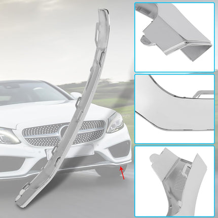 For Mercedes-Benz W205 Front Bumper Trim Molding 2015-2018,Left Side Front Bumper Lower Chrome Trim Replacement A2058851374 for Mercedes W205 C300 C400 C350 C63 AMG-LINE Sport Model