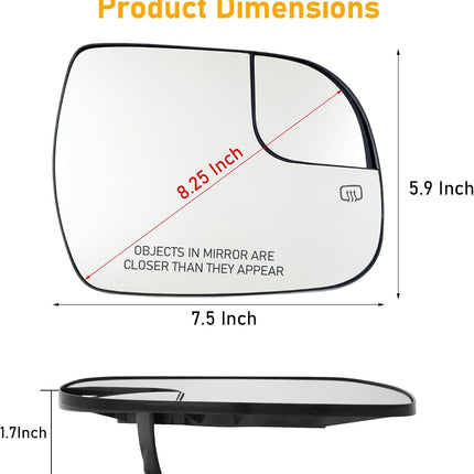 Toyota Sienna Right Passenger Side Power Heated Mirror Glass| Jaronx