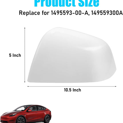 Jaronx Compatible with Tesla Model Y Side Mirror Cover Replacement 2020 2021 2022 2023, Left Driver Side Pearl White Rearview Mirror Cover, Door Wing Mirror Cover Cap for Tesla Model Y Accessories