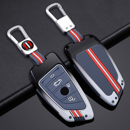 Jaronx Compatible with BMW Key Fob Cover 2'F45/3'G20/5'G30/6'G32/7'G11/8'G14/X1 F48/X3 G01/X4 G02/X5 F15 G05/X6 F15 G06/X7 G07/Z4 G29, for BMW Metal Key Fob Cover Sporty Red Silicone Rubber