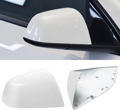 Jaronx Compatible with Tesla Model Y Side Mirror Cover Replacement 2020 2021 2022 2023, Right Passenger Side Pearl White Rearview Mirror Cover, Door Wing Mirror Cover Cap for Tesla Model Y Accessories