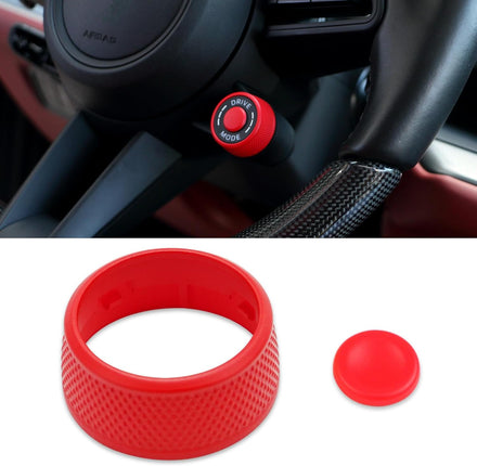 For Porsche Cayenne Panamera Macan Taycan Steering Wheel Drive Mode Knob Driving Mode Dial Cover (Sporty Red) | Jaronx
