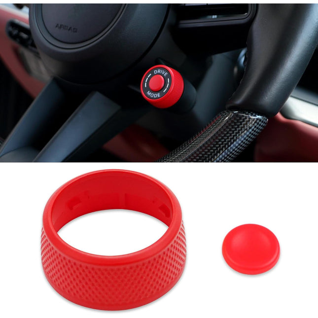 For Porsche Cayenne Panamera Macan Taycan Steering Wheel Drive Mode Knob Driving Mode Dial Cover (Sporty Red) | Jaronx