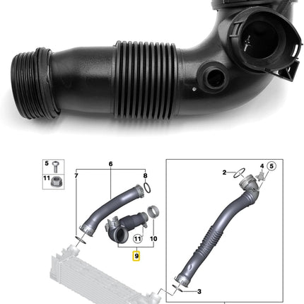 Jaronx Compatible with BMW Air Intake Hose Inlet Tube Pipe for 1' F20/2' F22/3' F30/4' F32/5' F10 F11/X1 E84/X3 F25/X4 F26/X5 F15/X6 F16/Z4 E89,Air Intake Tube Replace for 13717605638