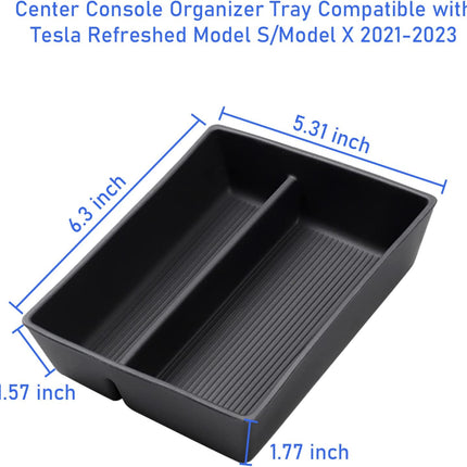 Jaronx Compatible with Tesla Model X/Model S Console Organizer 2021-2023, Refresh Center Console Storage for Model S/X Plaid/Long Range, Silicone Console Organizer Tray for Model S/X Accessories