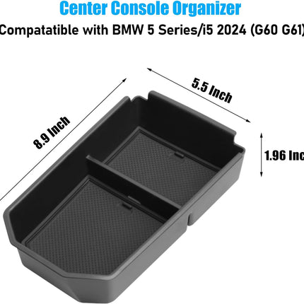 Jaronx Compatible with BMW Center Console Organizer for 5 Series i5 G60 G61 2024, Armrest Storage Box Tray Compatible with BMW 5 Series Accessories i5 Accessories 2024, Center Console Organizer Tray