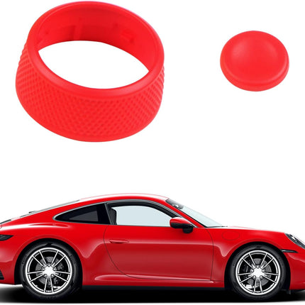 For Porsche Cayenne Panamera Macan Taycan Steering Wheel Drive Mode Knob Driving Mode Dial Cover (Sporty Red) | Jaronx