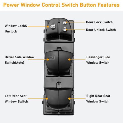 2011-2018 Nissan Power Window Master Switch - Altima, Rogue, Pathfinder | OE#25401-3DF0B, 25401-3TA5A, 25401-3SH1A | Jaronx