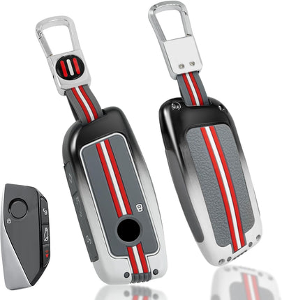 Red Silicone Key Fob Cover for BMW X5, X6, iX, i7, XM (2023-2025) - Metal Key Holder | Jaronx