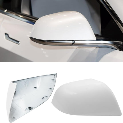 Jaronx Compatible with Tesla Model 3 Side Mirror Cover Replacement 2017 2018 2019 2020 2021 2022 2023, Passenger Side Rear View Mirror Cover, Door Wing Mirror Cover Caps for Model 3 Accessories(White)