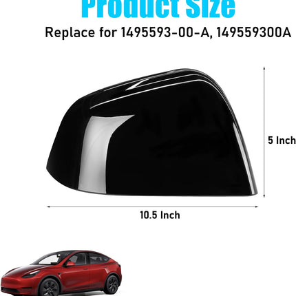 Jaronx Compatible with Tesla Model Y Side Mirror Cover Replacement 2020 2021 2022 2023, Right Passenger Side Black Rearview Mirror Cover, Door Wing Mirror Cover Cap for Tesla Model Y Accessories