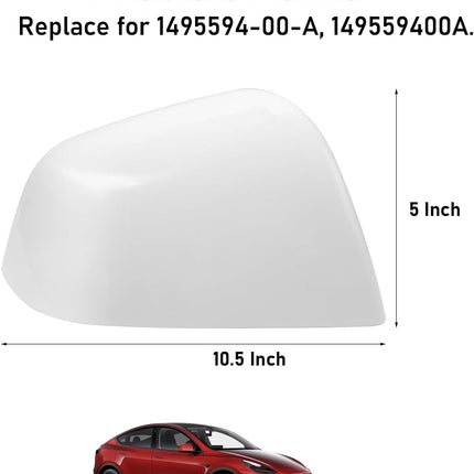 Jaronx Compatible with Tesla Model Y Side Mirror Cover Replacement 2020 2021 2022 2023, Right Passenger Side Pearl White Rearview Mirror Cover, Door Wing Mirror Cover Cap for Tesla Model Y Accessories