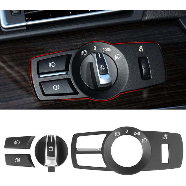For BMW Headlight Control Switch Set | 4PCS Kit for 5 F10, 6 F12, 7 F01, X3 F25, X4 F26 | Jaronx