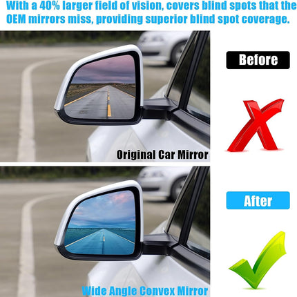 Jaronx Compatible with Tesla Model Y Side Mirror Glass Replacement 2PCS, Wide Angle Rear View Mirror Glass, Heat Defogging Blue Door Mirror Glass Lens for Model Y 2020-2023 (Driver+Passenger Side)