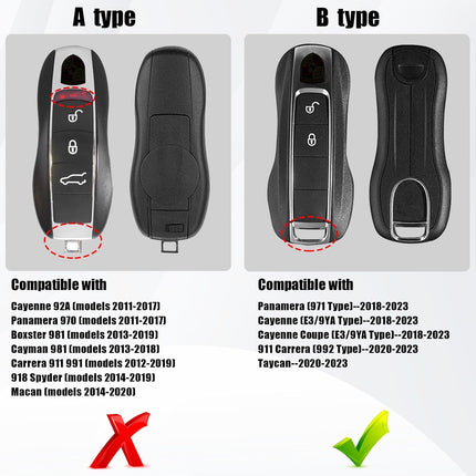 For with Porsche Key Fob Cover Leather, Compatible with Porsche Cayenne Panamera Leather Key Fob Cover 2018-2023, Compatible with Porsche Carrera Taycan Key Accessories 2020-2023