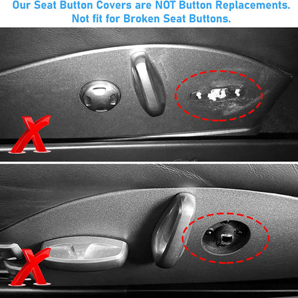 Jaronx Compatible with Porsche Seat Adjust Button Covers, Chrome Seat Button Caps Seat Control Switch Button Covers Compatible with Cayenne 2022-2023/Panamera 2022-2023/911 2020-2023/Taycan 2019-2023
