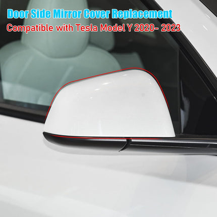 Jaronx Compatible with Tesla Model Y Side Mirror Cover Replacement 2020 2021 2022 2023, Right Passenger Side Pearl White Rearview Mirror Cover, Door Wing Mirror Cover Cap for Tesla Model Y Accessories