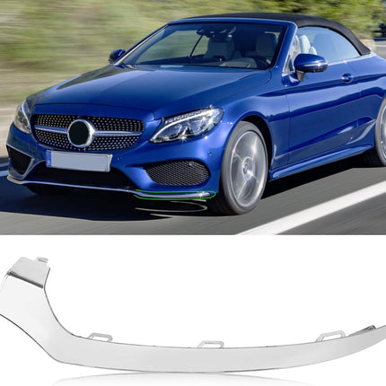 For Mercedes-Benz W205 Front Bumper Trim Molding 2015-2018,Left Side Front Bumper Lower Chrome Trim Replacement A2058851374 for Mercedes W205 C300 C400 C350 C63 AMG-LINE Sport Model