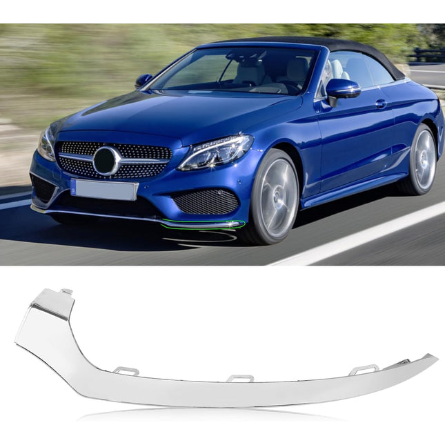 For Mercedes-Benz W205 Front Bumper Trim Molding 2015-2018,Left Side Front Bumper Lower Chrome Trim Replacement A2058851374 for Mercedes W205 C300 C400 C350 C63 AMG-LINE Sport Model