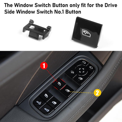 Jaronx Compatible with Porsche Window Switch Button, Front Driver Side Power Window Switch Button Compatible with Cayenne 2018-2024, Compatible with Panamera 2017-2024,Window Button Cover Replacement