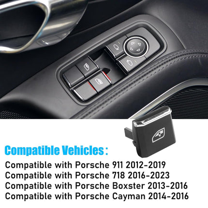 Jaronx Compatible with Porsche Window Switch Button, Driver Side Power Window Switch Button Compatible with Boxster 2013-2016, Cayman 2014-2016, 911 2012-2019, 718 2016-2023, Window Switch Button Cap