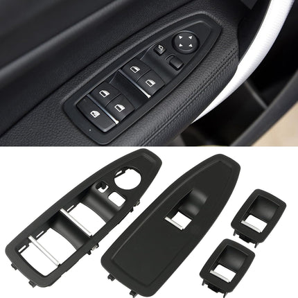 Jaronx Compatible with BMW 3 4 Series Window Switch Panel Cover 2014-2019,4PCS Door Window Control Panel Cover for BMW 1‘ F20 LCI 2014-2018, 3’ F30 F31 F80 2014-2018, 4‘ F36 2016-2019 (Black)