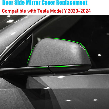 Tesla Model Y (2020-2024) Left Grey Side Mirror Cover Replacement| Jaronx