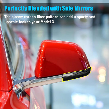 Tesla Model 3 Side Mirror Trim Strips (2018-2024) | Anti-Collision Protector | Jaronx